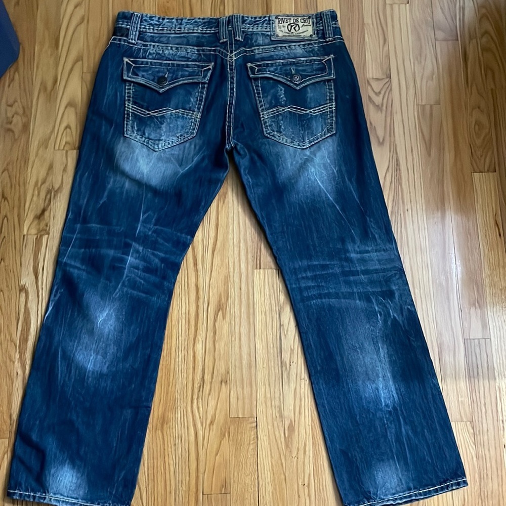 RIVET DE CRU‎ MEN'S DISTRESSED RELAXED LEG "MAE" JEANS 40/34 B3